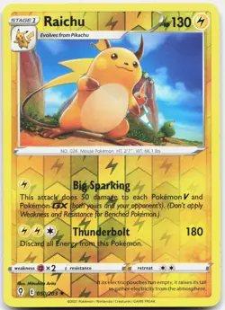 Raichu 050/203 Holo Rare Evolving Skies Pokemon Reverse Holo Near Mint - Image 1