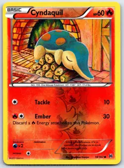 Cyndaquil 18/162 Common BREAKthrough Pokemon Reverse Holo LP Komiya - Image 1