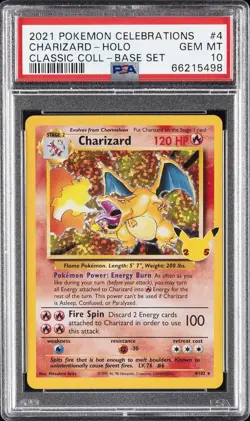 2021 POKEMON CELEBRATIONS CLASSIC COLLECTION #4 CHARIZARD-HOLO PSA 10 - Image 1
