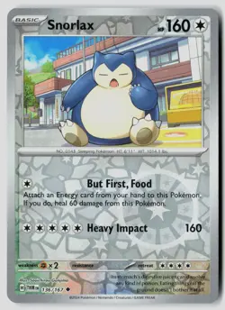 Snorlax 136/167 Uncommon Twilight Masquerade Pokemon Reverse Holo Near Mint - Image 1