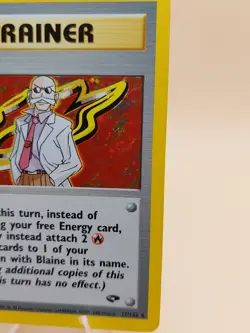 Blaine 1st Edition Gym Challenge Holo Rare 17/132 Pokemon Card - 2000 SWIRL - Image 2