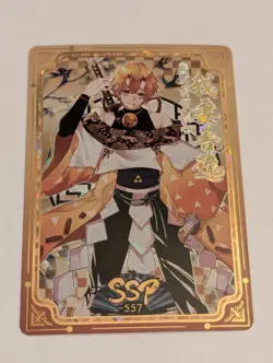 Demon Slayer Holo Foil Premium Trading Anime Card SSP Zenitsu Super Short Print - Image 1