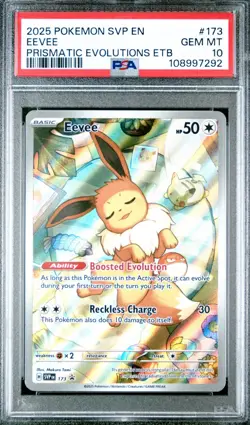 2025 Pokemon Prismatic Evolutions ETB Eevee #173 Black Star Promo Card PSA 10 - Image 1