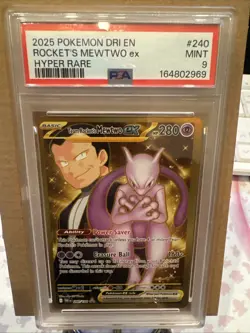 Pokemon Mewtwo EX TCG Hyper Rare Card Team Rockets 240/182 Destined Rivals - Image 1