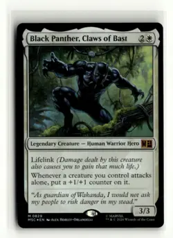 Black Panther, Claws of Bast 829M Foil MTG Commander: Marvel Super Heroes - Image 1