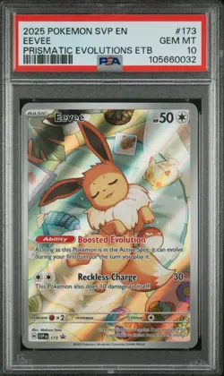 2025 Pokemon Prismatic Evolutions ETB Eevee #173 Black Star Promo Card PSA 10 - Image 1