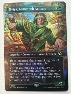 MTG FOIL Oviya, Automech Artisan Borderless - Aetherdrift #359 - Image 1