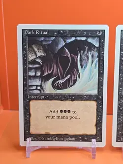 ⚫⚫⚫ (4) 1994 MAGIC The Gathering DARK RITUAL REVISED 3RD EDITION PLAYED ⚫⚫2 - Image 2