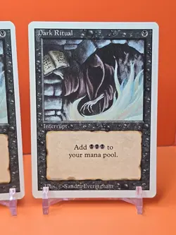 ⚫⚫⚫ (4) 1994 MAGIC The Gathering DARK RITUAL REVISED 3RD EDITION PLAYED ⚫⚫2 - Image 5