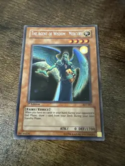 Yu-Gi-Oh! The Agent Of Wisdom Mercury 1st Edition Rare Card AST-007 LP - Image 1