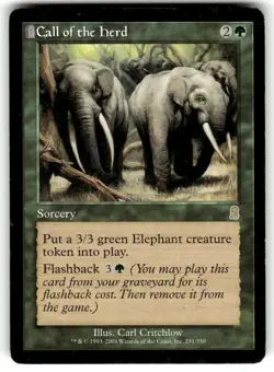 Call of the Herd 231 Rare Odyssey Magic: The Gathering Near Mint - Image 1