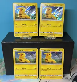 Pikachu (Water Web Holo) 28/73 NM x3 LP x1 Shining Legends Special Card Pokemon - Image 1