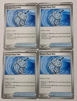 Pokemon TCG [4x Playset]: Great Haul Net Trainer Cards Uncommon 078/086 Lot Of 4 - Image 1