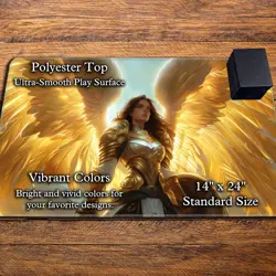 Card Game Playmat - Stitched Edge - Perfect for MTG Commander Decks Giada Angel - Image 4