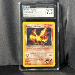 Rocket's Moltres CGC 7.5 Gym Heroes 12/132 Holo 2000 Pokemon Card NM+ - Image 1