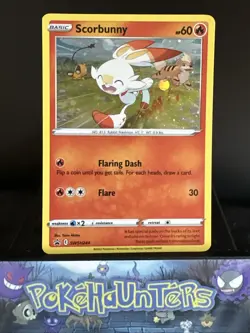 Pokemon Card Scorbunny SWSH244 Black Star Promo Cosmo Holo Near Mint - Image 1