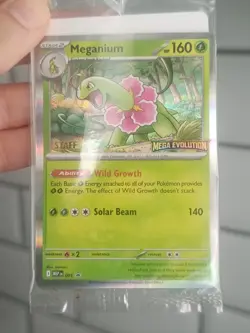 Pokemon TCG Mega Evolution STAFF STAMPED Promo Pack (4 Cards) ENGLISH SEALED - Image 1