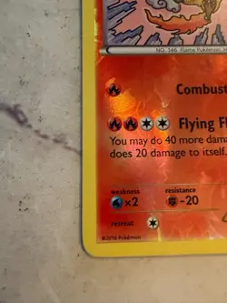 Moltres 9/124 Fates Collide Reverse Holo Pokemon Card Moderately Played - Image 5