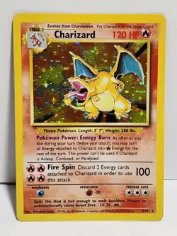 Vintage Holofoil Rare Charizard Base Set 04/102 Pokemon Card Ungraded 1999 - Image 2