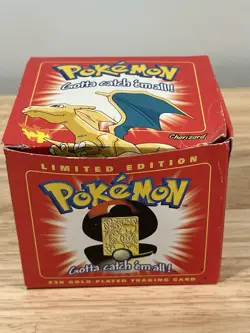 Charizard Pokemon Burger King 23k Gold Plated Trading Card Blue Box 1999 +Extra - Image 2