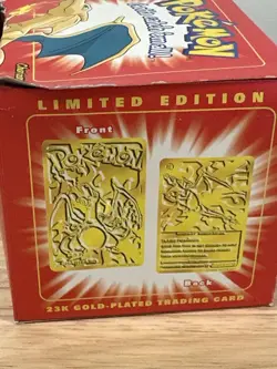 Charizard Pokemon Burger King 23k Gold Plated Trading Card Blue Box 1999 +Extra - Image 3