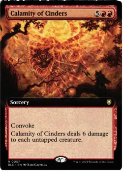 Calamity of Cinders (Extended Art) 57 R Commander: Bloomburrow NM MTG - Image 1