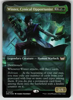 Winter, Cynical Opportunist (Borderless) Foil Duskmourn House of Horror 7 MTG NM - Image 1