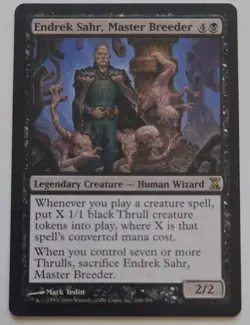MTG Endrek Sahr Master Breeder TSP 106 Rare Black Thrull LP - Image 1