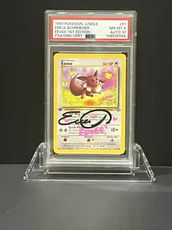 Pokemon TCG 1st Edition 1999 Jungle Eevee Signed by Erica Schroeder - Image 2