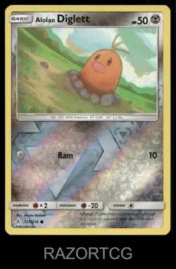 ALOLAN DIGLETT 121/214 C UNBROKEN BONDS POKEMON REVERSE HOLO NM/M - Image 1