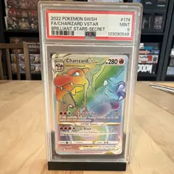 Pokemon 2022 Brilliant Stars Charizard VSTAR Secret Rare Holo 174/172 PSA 9 - Image 1