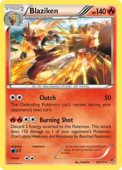 Blaziken 14/111 Holo Furious Fists Pokemon Card NM - Image 1