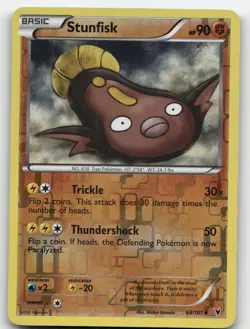 STUNFISK 68/101 UNCOMMON REVERSE HOLO NOBLE VICTORIES POKEMON LIGHTLY PLAYED - Image 1