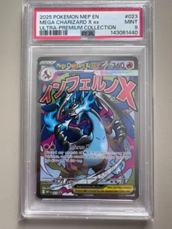 Pokemon Mega Charizard X ex 023 UPC Card Phantasmal Flames Promo UK - PSA 9 - Image 1