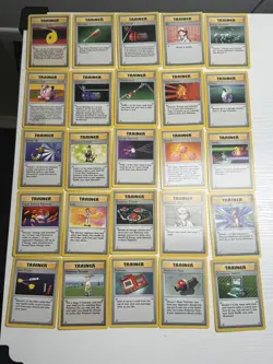 Pokemon Shadowless Base Set Trainer Cards Lot of 25 Vintage Cards 1999 - Image 1