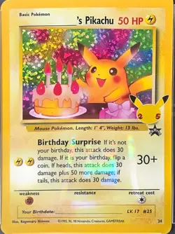 PSA 10 Pokemon Birthday Pikachu Celebrations Classic Coll- Black Star Promo #24 - Image 2