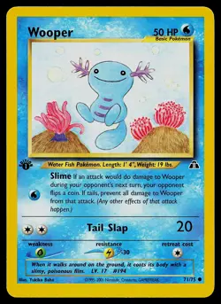 Pokemon Card - Wooper Neo Discovery 71/75 Common 1st Edition - Image 1