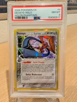 2006 Pokemon EX Deoxys (Defense Form) #4 Holon Phantoms Holo PSA 8 NM-MT - Image 1