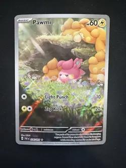 Pawmi Pokemon Paldean Fates 226/091 Full Art Illustration Rare NM - Image 1