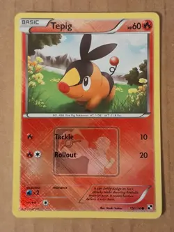 Pokemon Tepig 15/114 League Crosshatch Promo NM See Pictures - Image 1