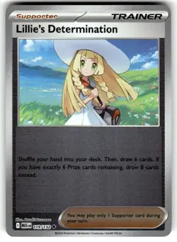 Lillie's Determination 119/132 Reverse Holo Mega Evolution Pokemon TCG Near Mint - Image 1