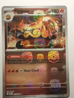 Emboar (Master Ball Pattern) 013/086 Rare White Flare Pokemon HOLO NEAR MINT - Image 1