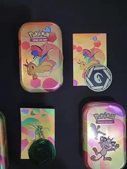 Empty Pokemon 151 Mini Tin Complete Set w/ Coins Cards Display Box 10 Tin READ - Image 2