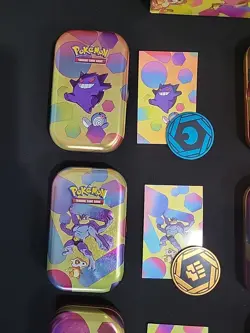 Empty Pokemon 151 Mini Tin Complete Set w/ Coins Cards Display Box 10 Tin READ - Image 5