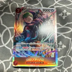Bandai Roronoa Zoro Holo Trading Card EB04-007 9000 Power One Piece CCG - Image 1