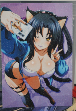 Kuroka Toujou Selfie Nyan High School DxD Sexy Waifu Textured Custom Card - Image 1