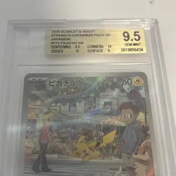 Pokemon Pikachu 173/165 Sv2a 151 Art Rare Holo Japanese Beckett 9.5 - Image 3