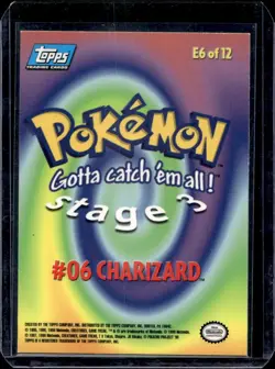 Charizard #06 Holo E6 of 12 Pokemon Movie 1999 Rare 1st Print Blue Topps Logo - Image 2