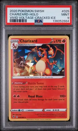 Pokemon TCG Cards Charizard 025/185 Vivid Voltage Cracked Ice Promo PSA 9 - Image 1