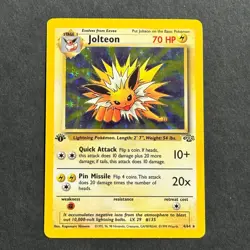 1st Edition Jolteon 4/64 Jungle Holo Rare Pokemon Card - Image 1